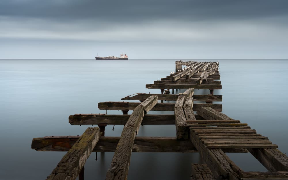 Broken Wooden Pier by Aidong Ning — canvas wall art