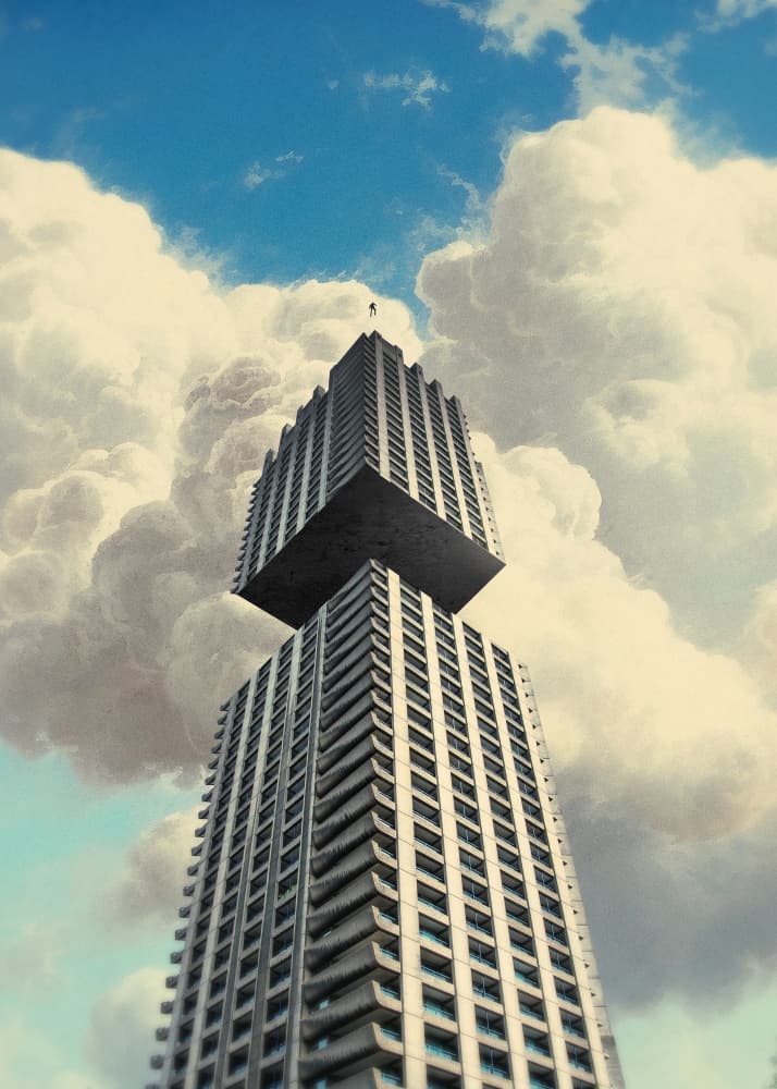 Skyward City Geometry by Fran Rodríguez — canvas wall art