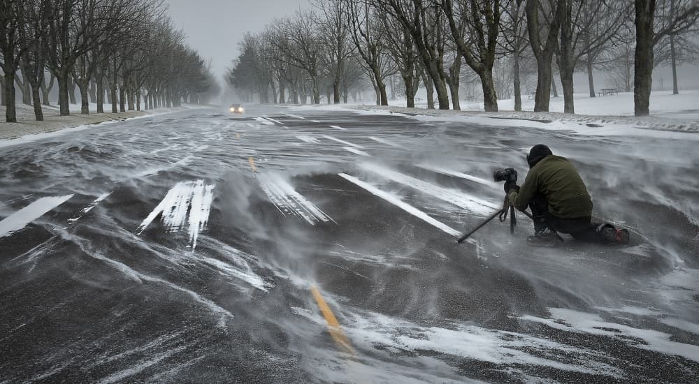 Winter Road Photographer by Shenshen Dou — canvas wall art
