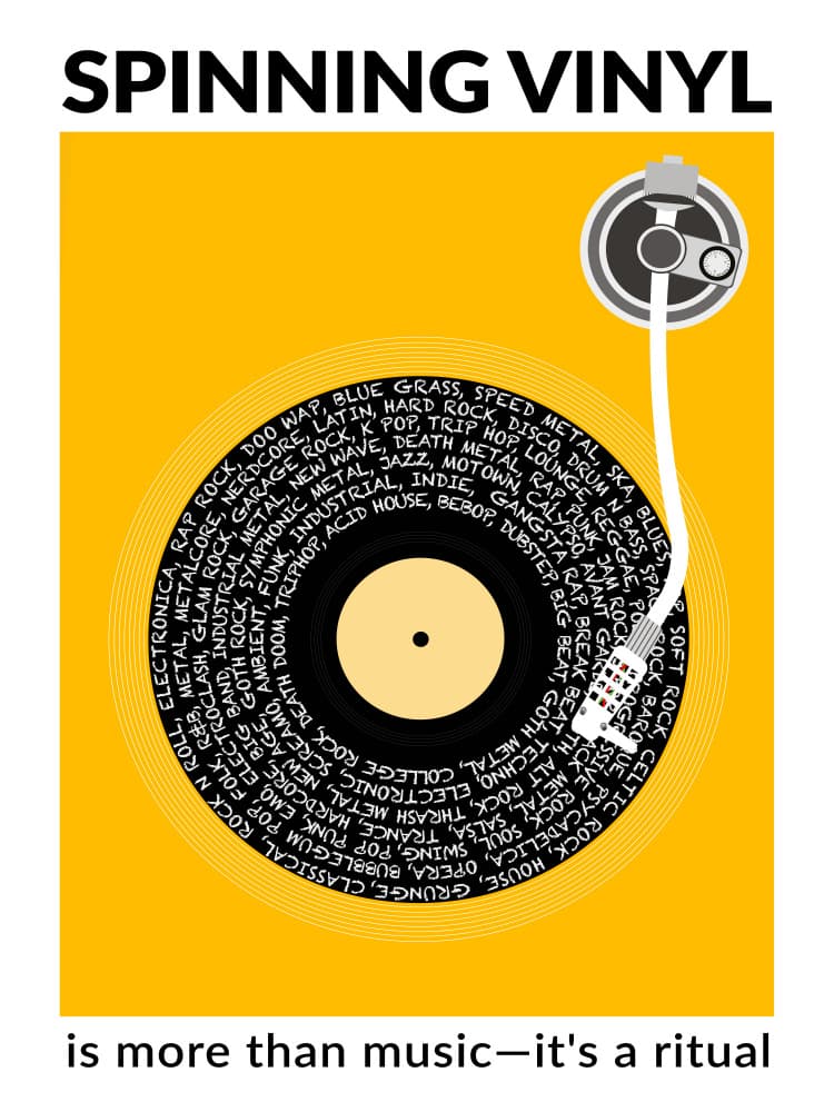 Spinning Vinyl Ritual by WallChart Art Studio — canvas wall art