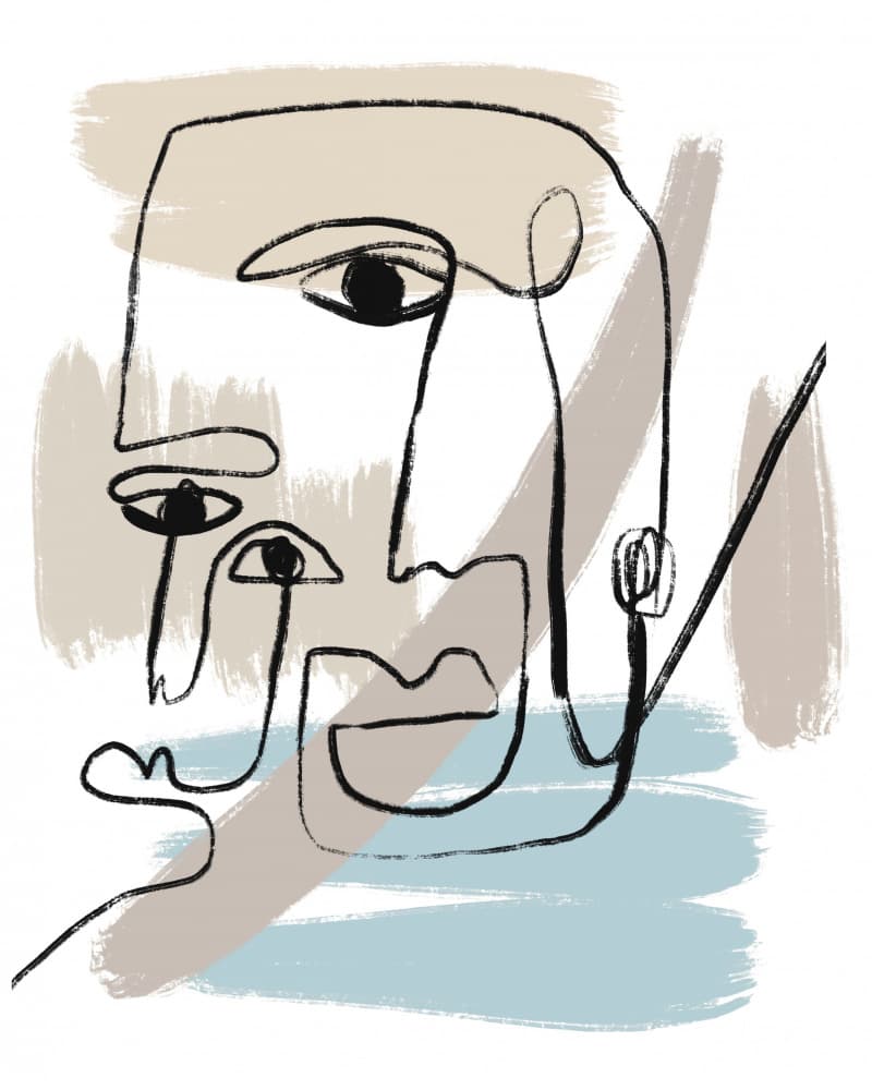 Abstract Minimalist Face by GIovanna Gil Alves — canvas wall art