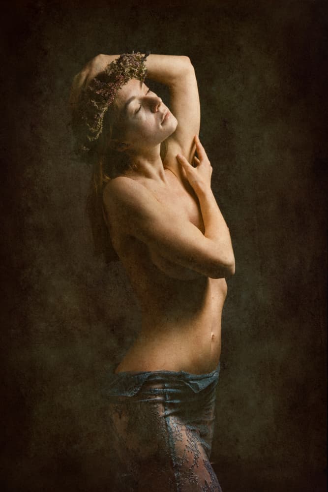 Serene Floral Woman by Christian Kurz — canvas wall art