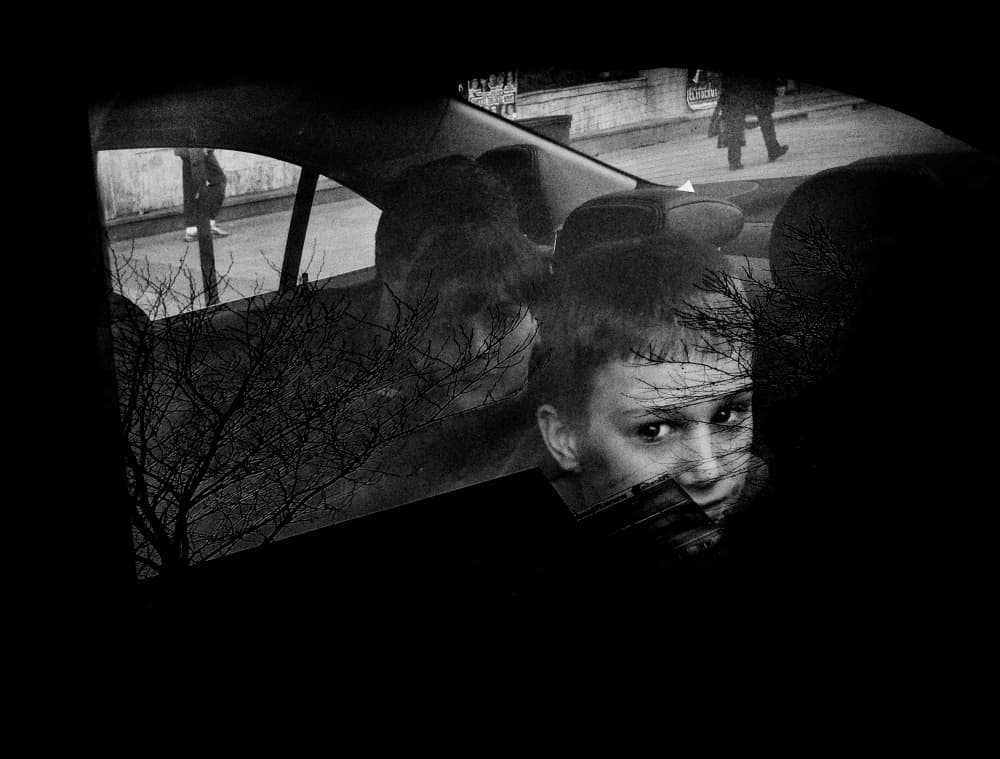 Intense Gaze Car Window by Mirela Momanu — canvas wall art
