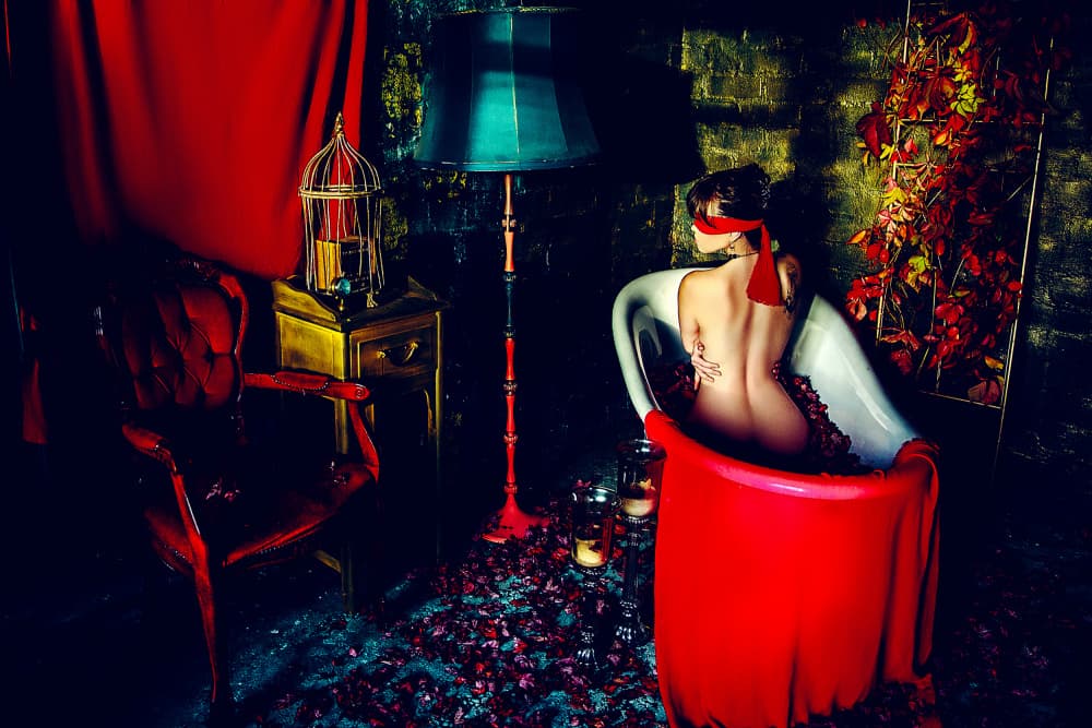 Blindfolded Red Bath by Ruslan Bolgov — canvas wall art