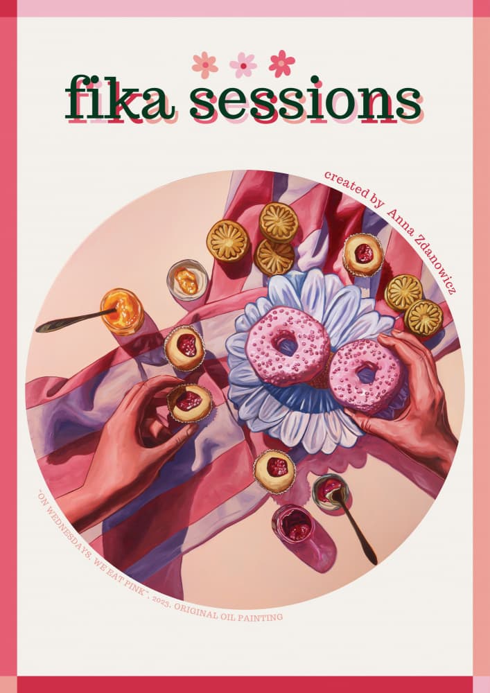 Fika Sessions Pink Treats by Anna Zdanowicz — canvas wall art