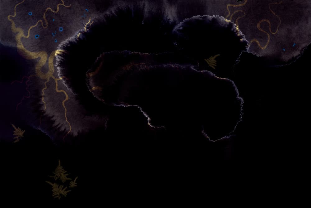 Golden Ink Night by Miriam Stayte — canvas wall art