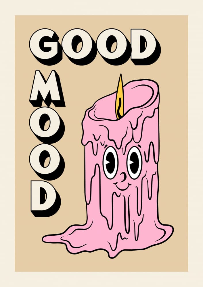 Good Mood Candle by Alina Shulhouskaya — canvas wall art
