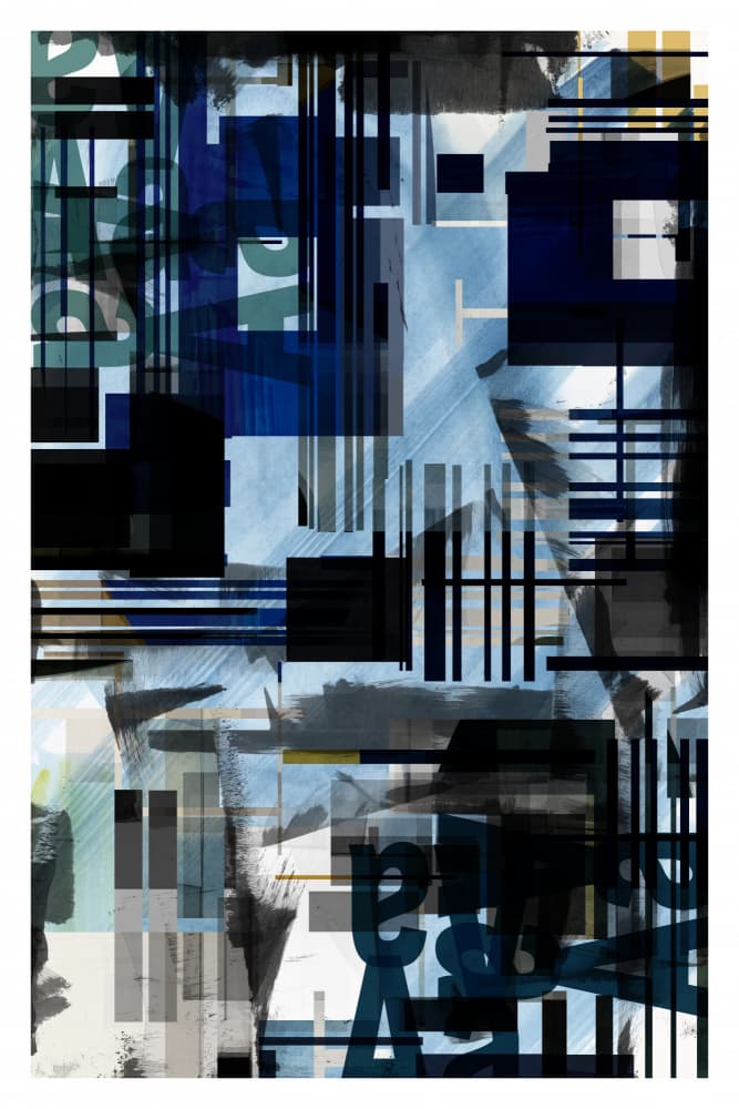 Layered Geometric Blue by cartissi — canvas wall art