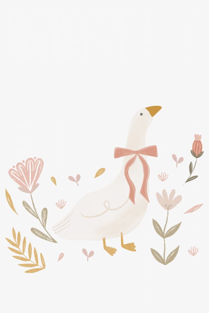 Whimsical Garden Goose by Menina Lisboa — canvas wall art