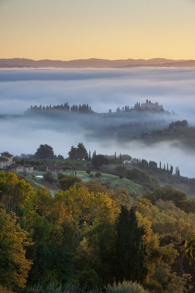 Misty Tuscan Sunrise by Norbert Maier — canvas wall art