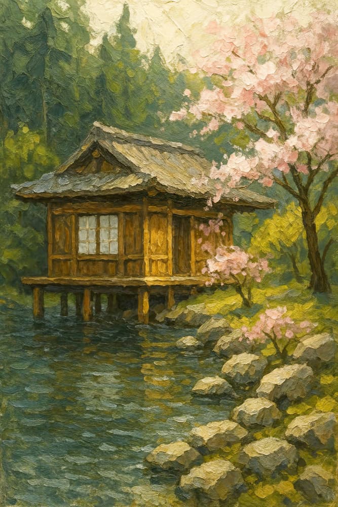 Peaceful Japanese Garden by Natalie Bruns — canvas wall art