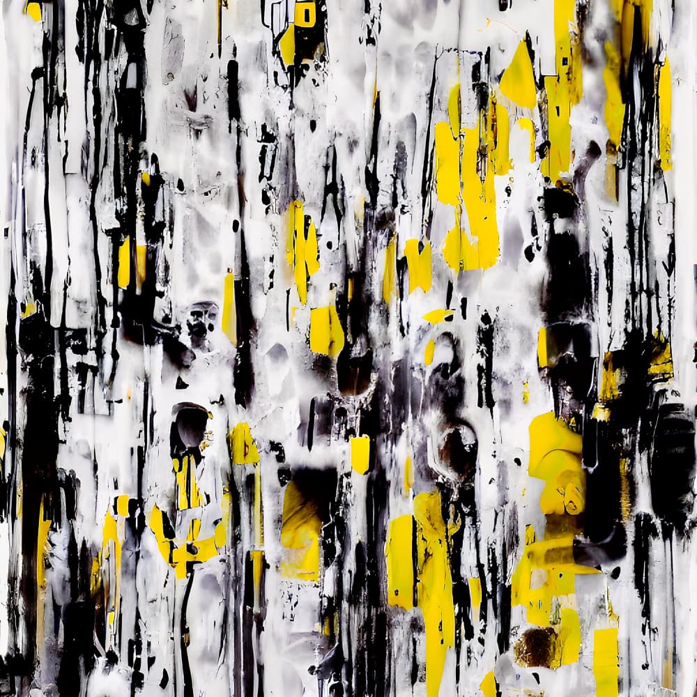 Bold Yellow Black Abstract by mnemonixART — canvas wall art