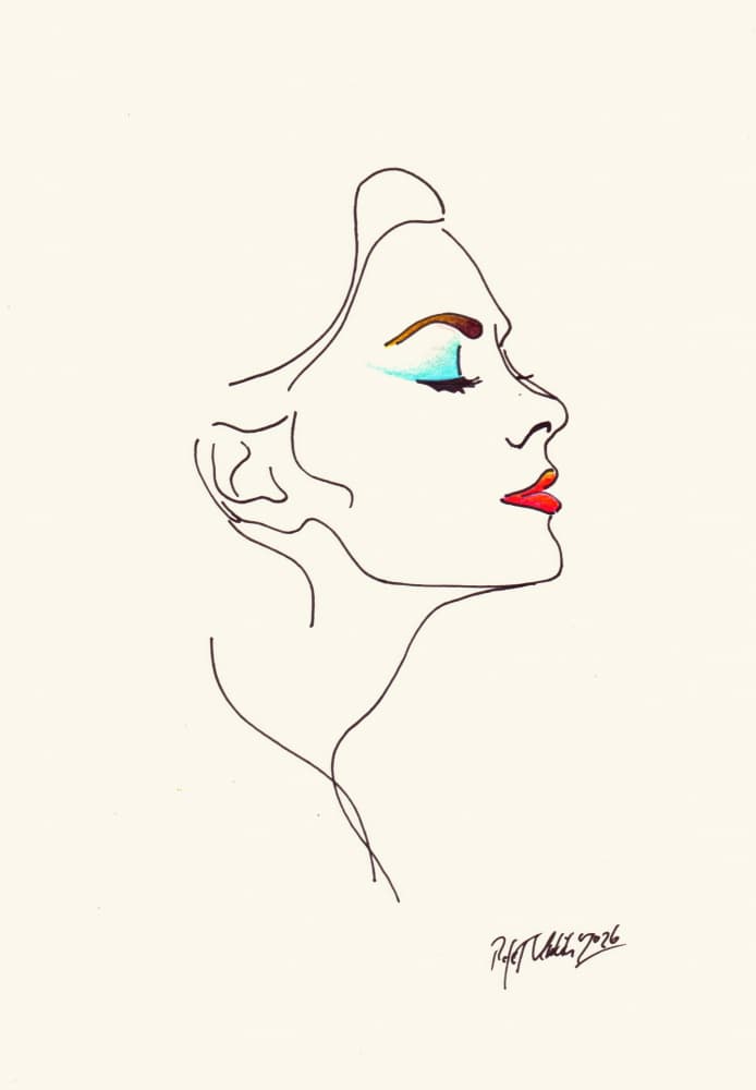 Elegant Woman Profile by Rafal Kulik — canvas wall art