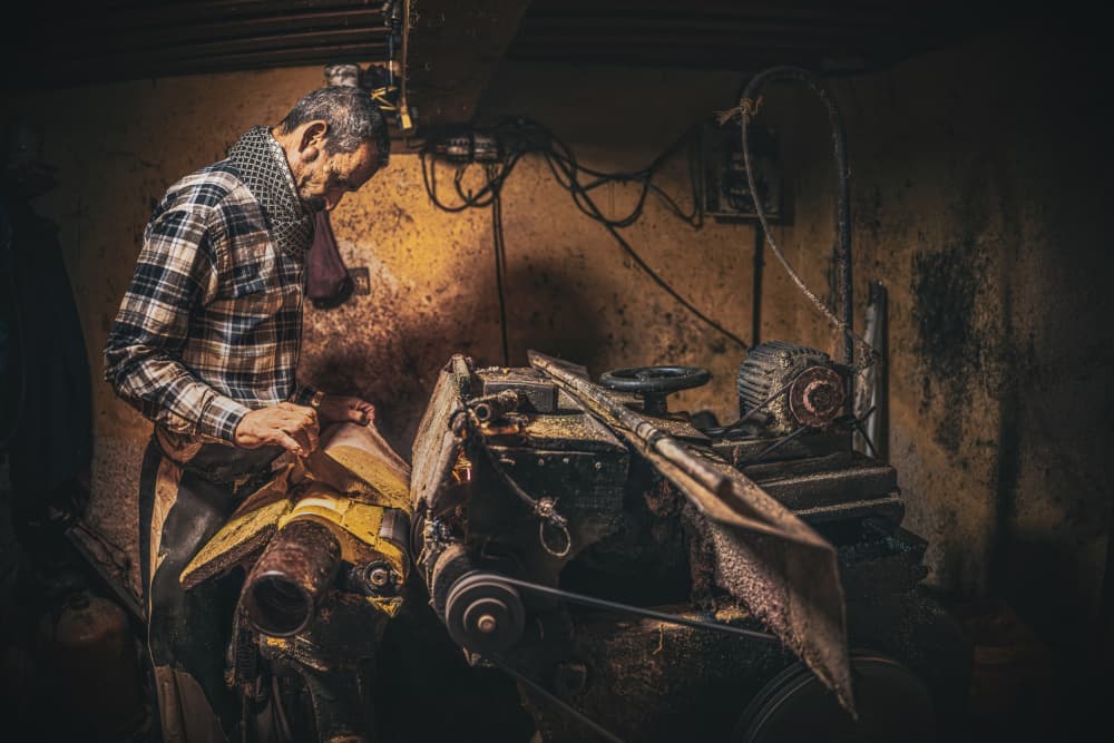 Focused Woodworker by Marco Tagliarino — canvas wall art