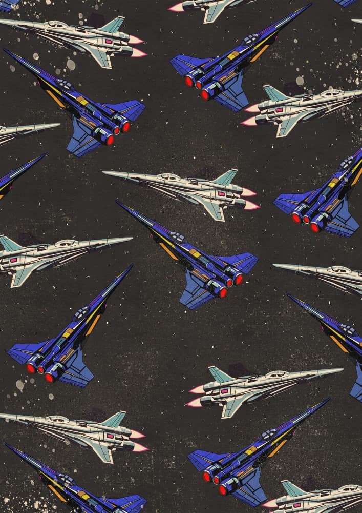Futuristic Starship Squadron by Nicholas — canvas wall art