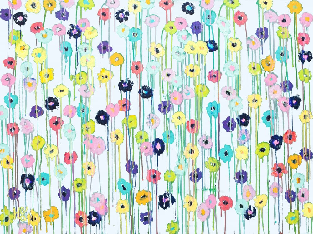 Colorful Dripping Blooms by Helen Joynson — canvas wall art