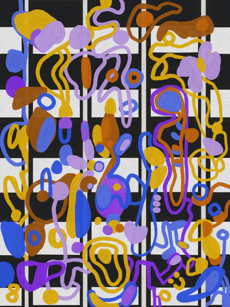 Vibrant Abstract Shapes by Josie George — canvas wall art