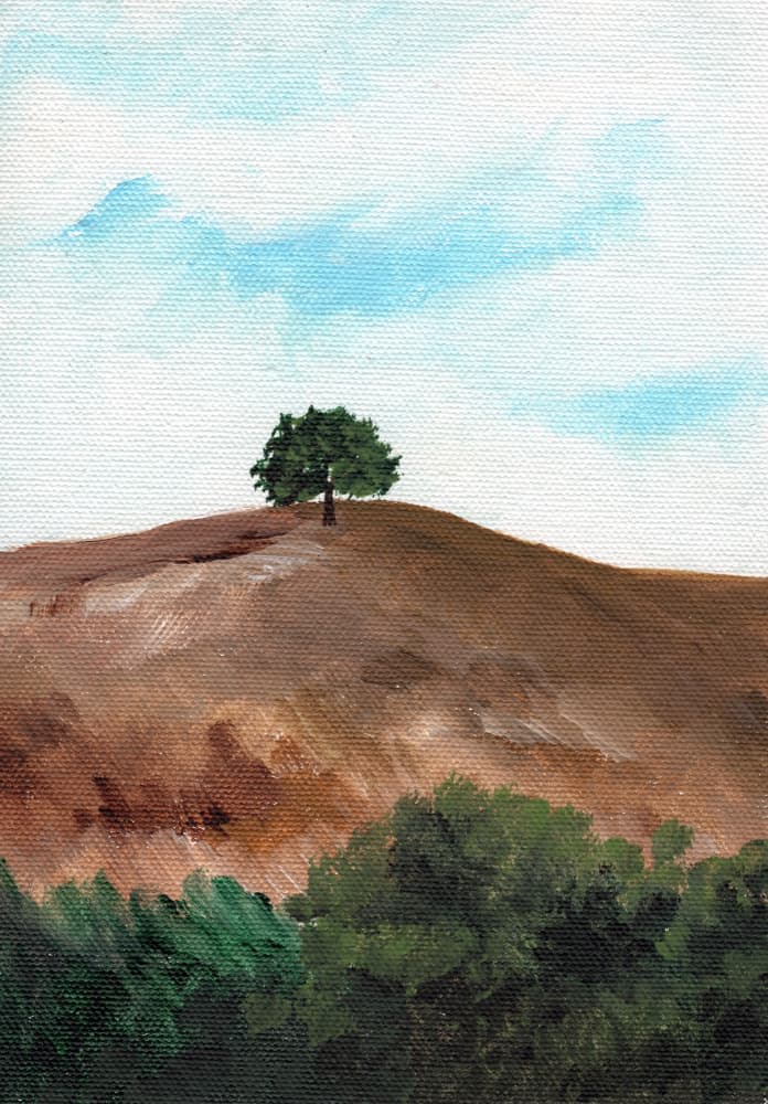 Solitary Hill Tree by Nikita Jariwala — canvas wall art
