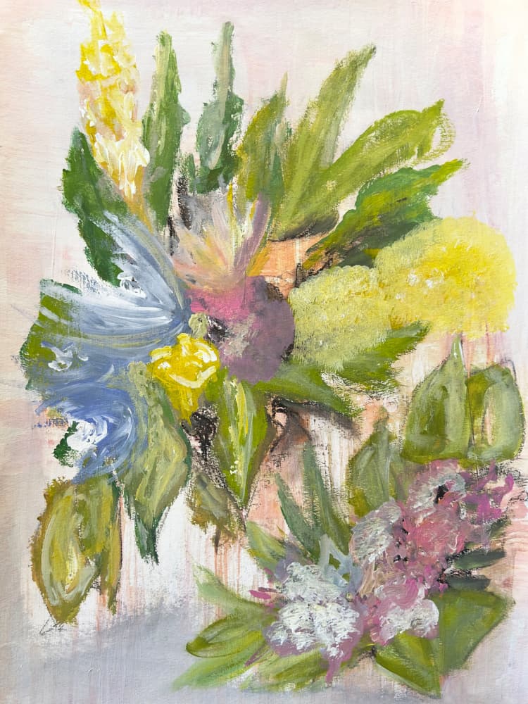 Abstract Spring Flroal Bouquet Painting by Breanna Megan Studio — canvas wall art
