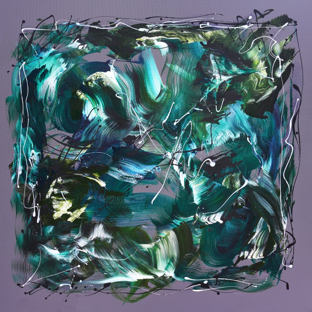 Dynamic Green Swirls by Paresh Nrshinga FRSA — canvas wall art