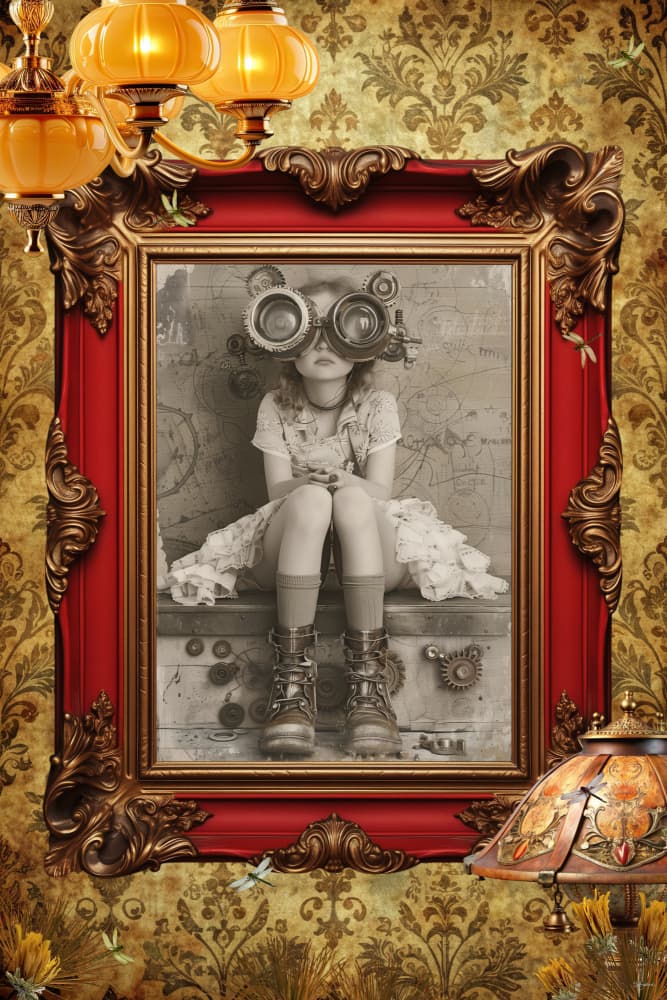 Curious Steampunk Girl by Sue Skellern — canvas wall art