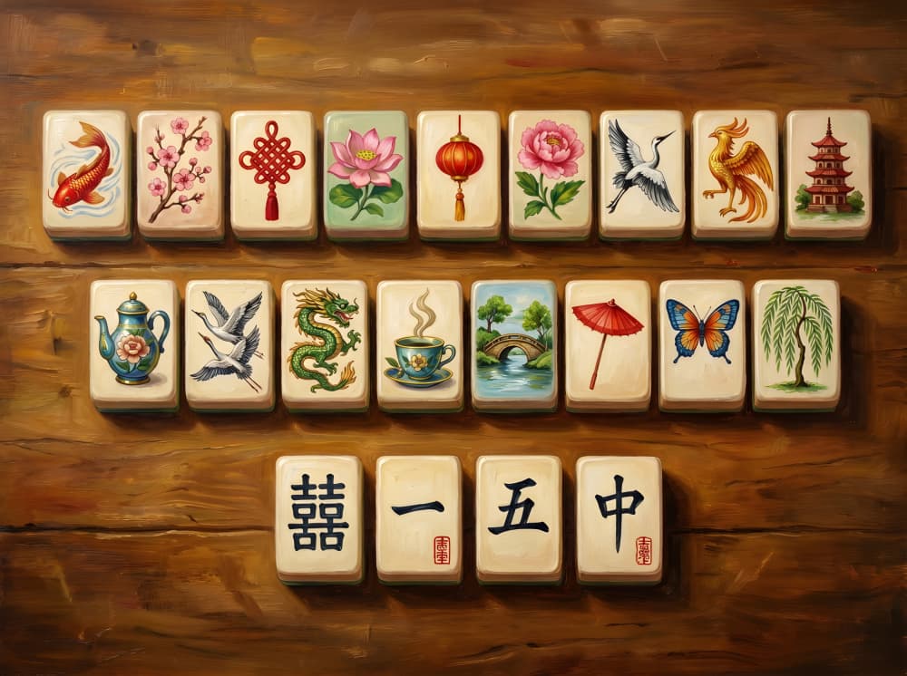 Vibrant Mahjong Art by HUGO — canvas wall art