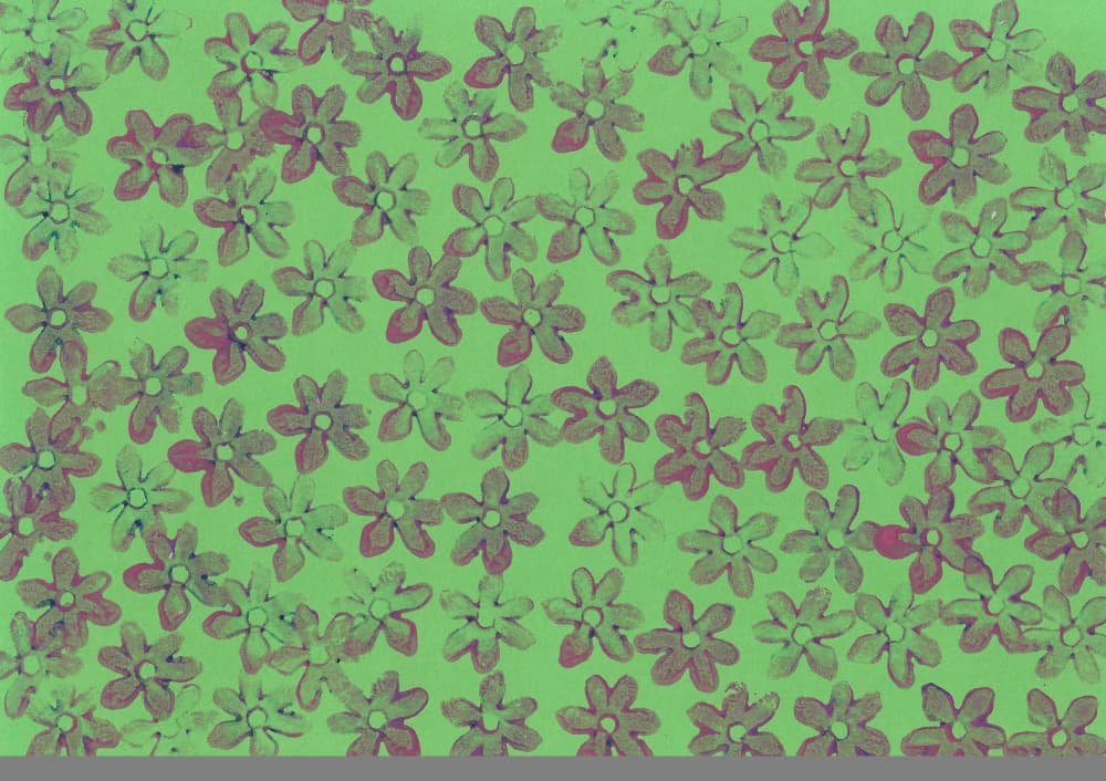 Scattered Green Flowers by Santhosh ch — canvas wall art