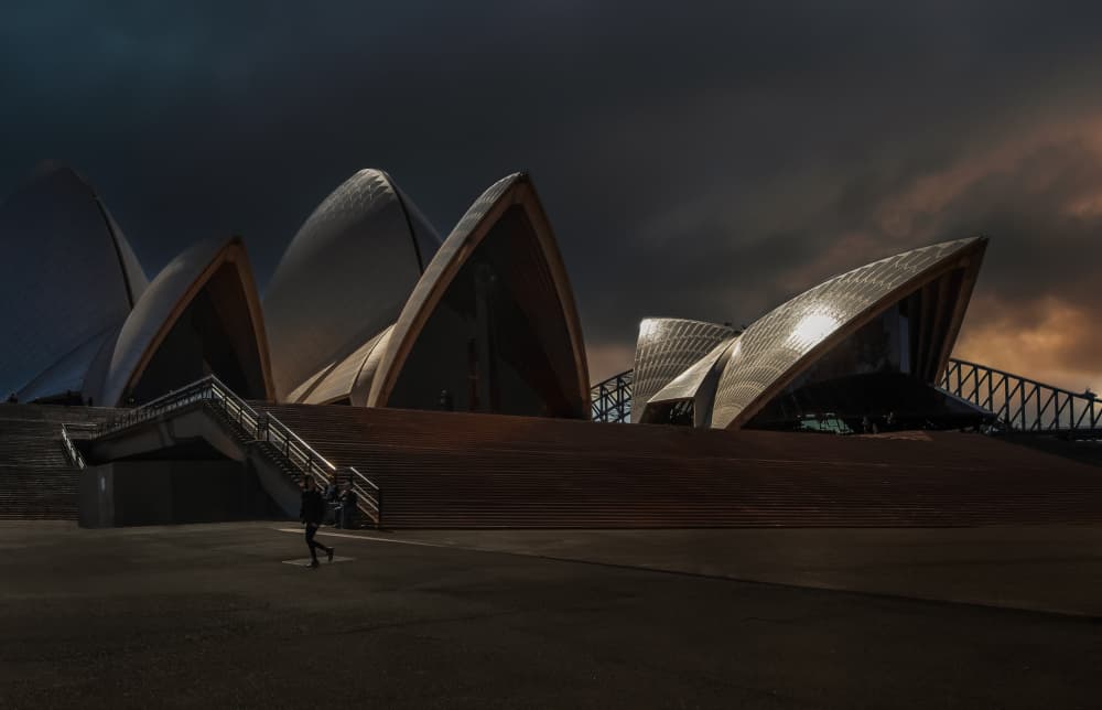 Moody Sydney Opera House by Rana Jabeen — canvas wall art