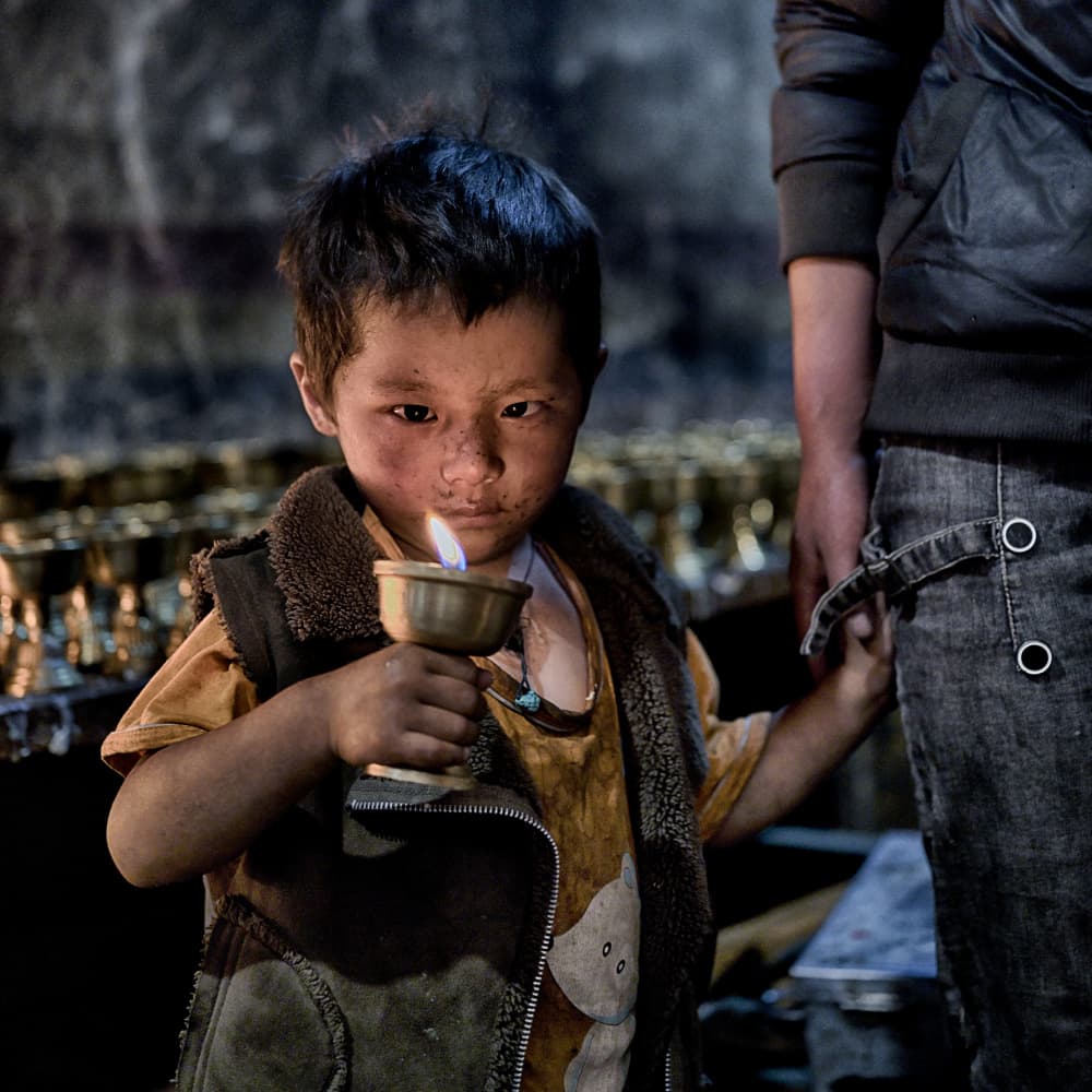 Solemn Child Sacred Flame by Cai ning — canvas wall art