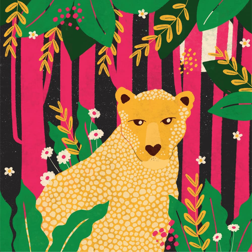 Pink Jungle Cheetah by Shriya Bhattacharya — canvas wall art