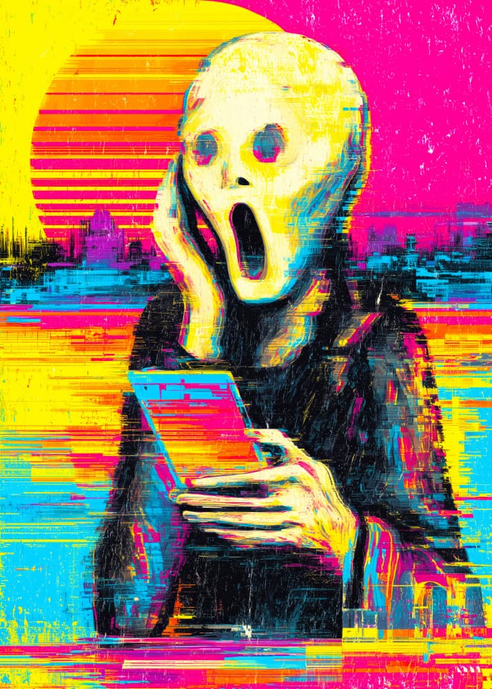 Anxious Digital Scream by Justyna Jaszke — canvas wall art