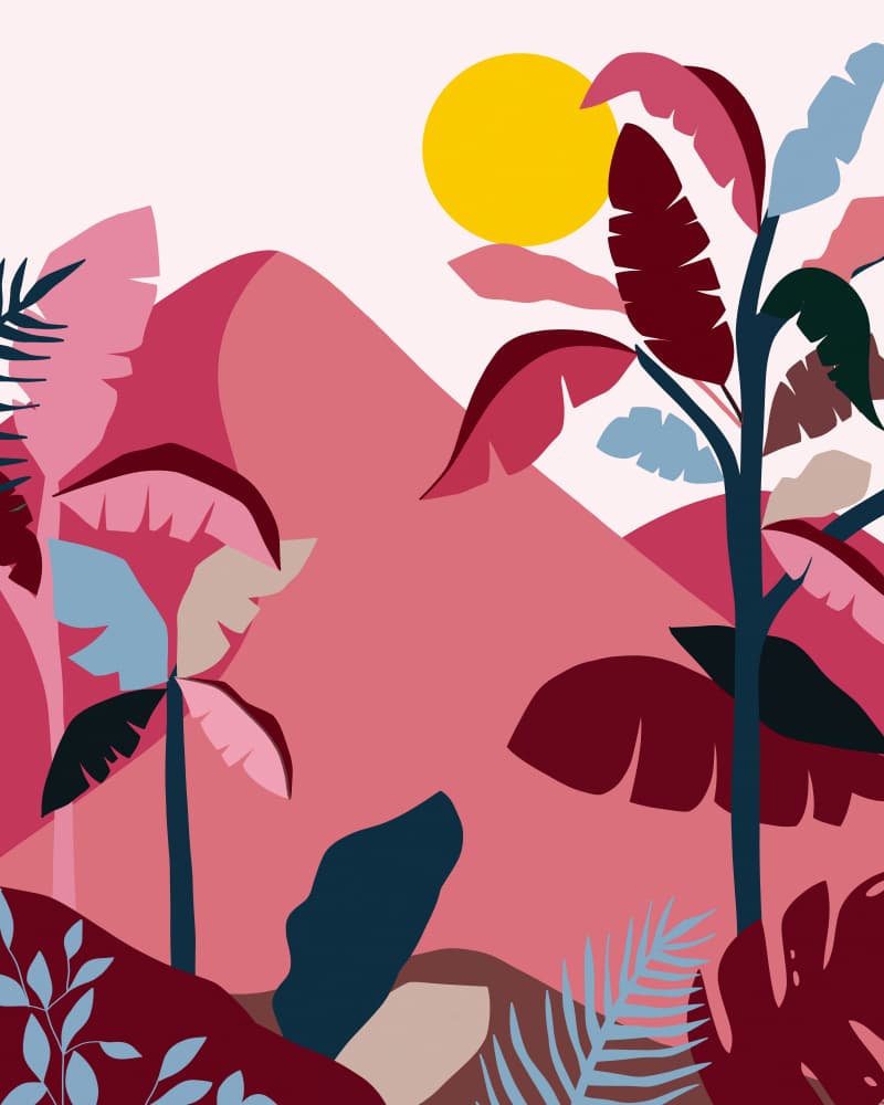 Pink Tropical Desert by Uma Gokhale — canvas wall art