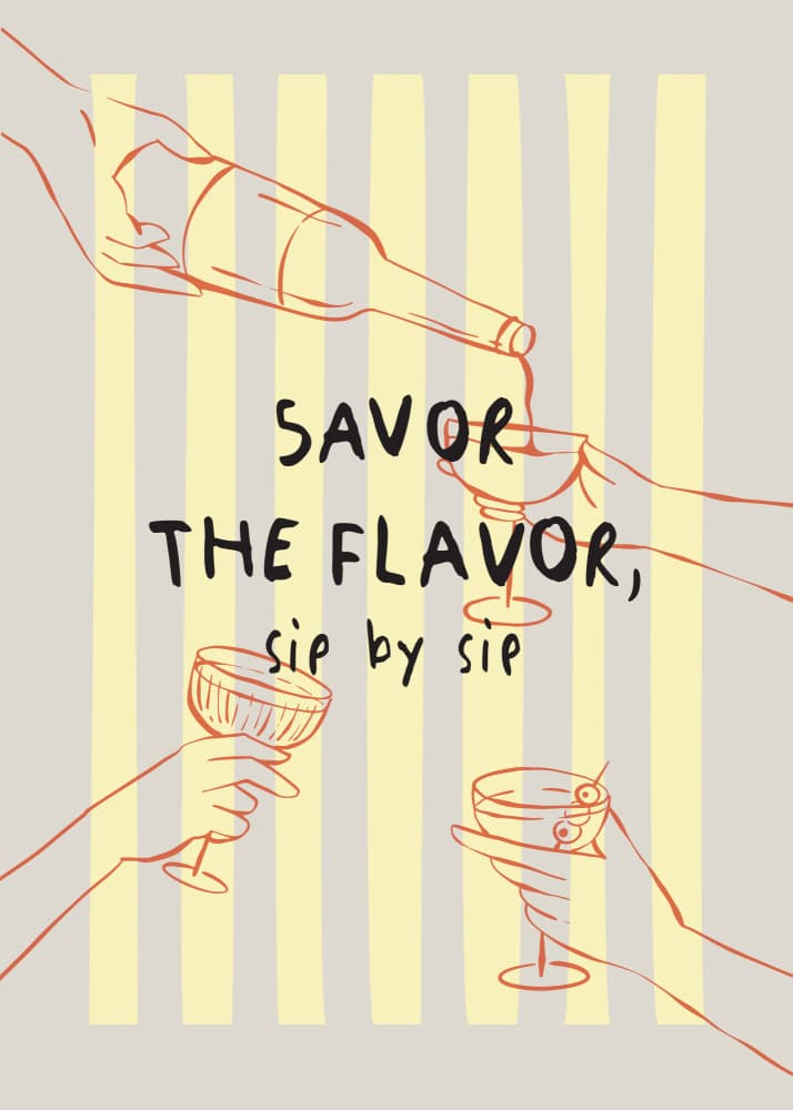 Pouring Flavorful Drinks by Zove Ahhh — canvas wall art