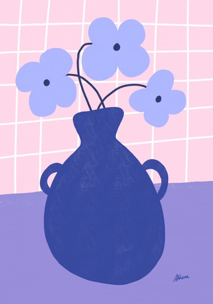 Pastel Flowers in Vase by Athene Fritsch — canvas wall art