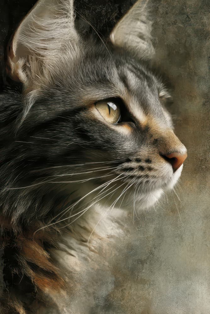 Elegant Cat Profile by Rafal Kulik — canvas wall art