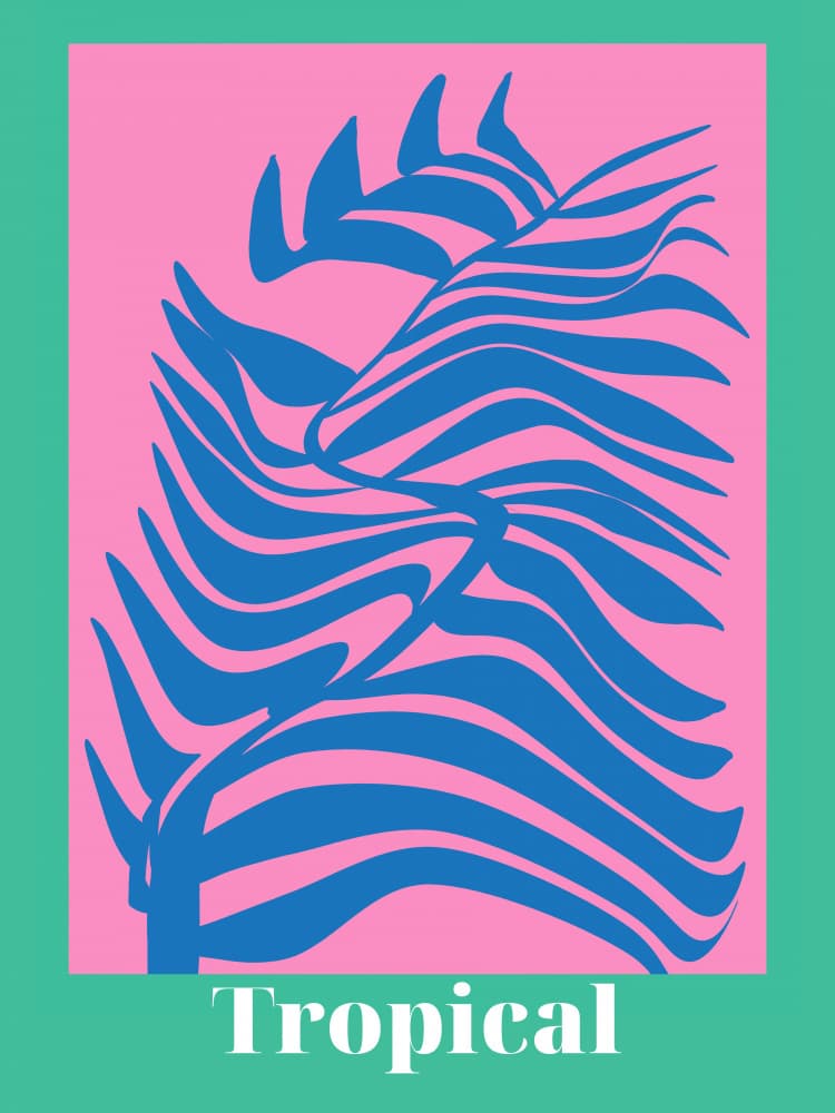 Vibrant Tropical Abstract Leaves by Little Dean — canvas wall art