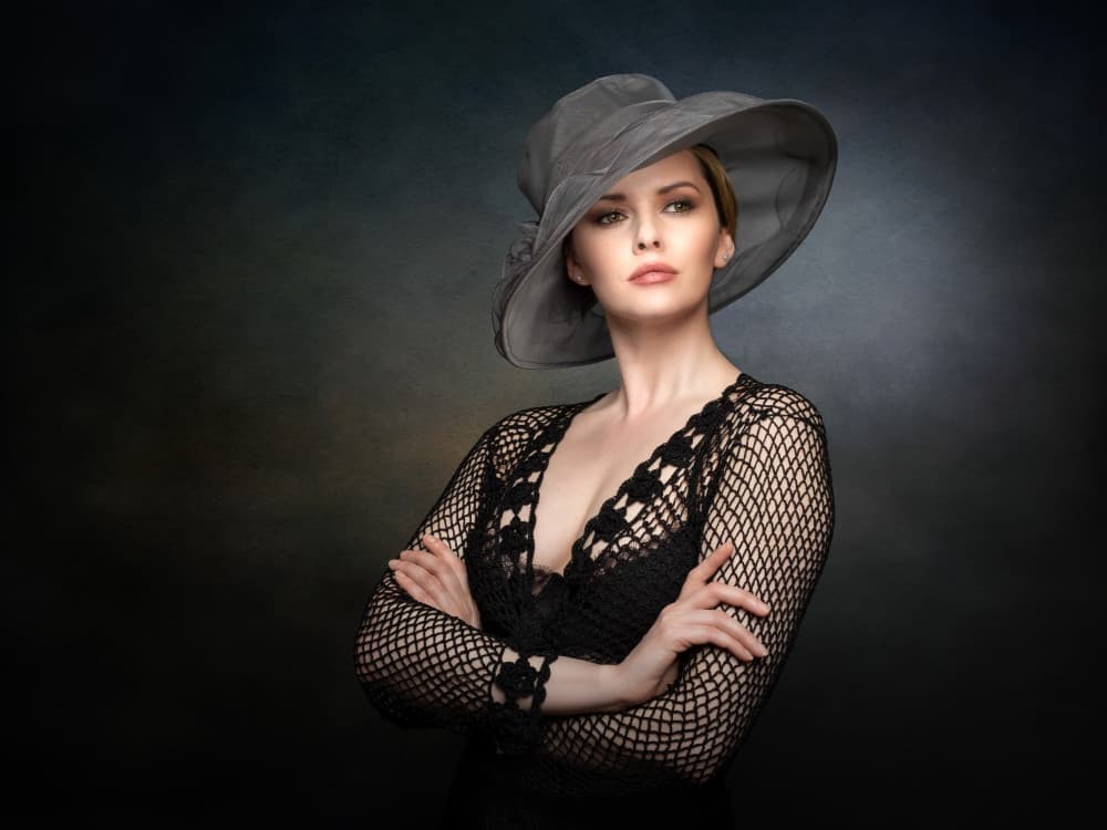 Sophisticated Woman with Hat by Luc Stalmans — canvas wall art