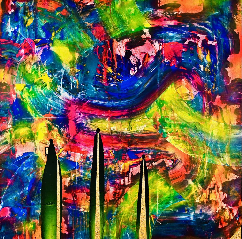 Vibrant Abstract Figures by Fredrik Olsen — canvas wall art