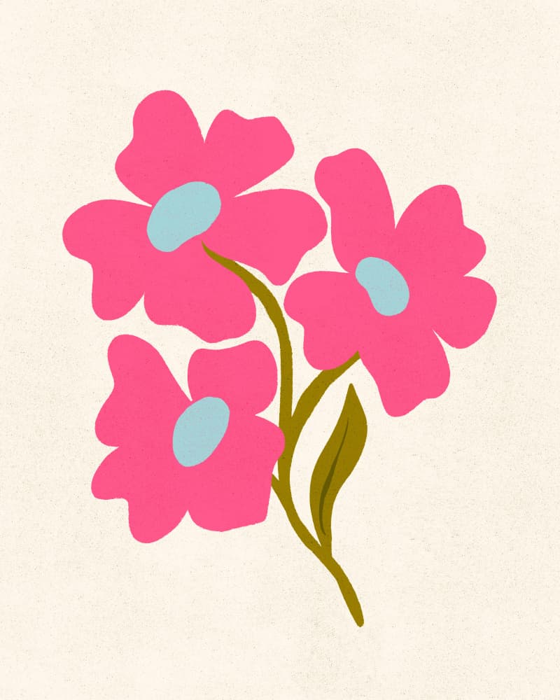 Pink Modern Bouquet by Angela Minca — canvas wall art