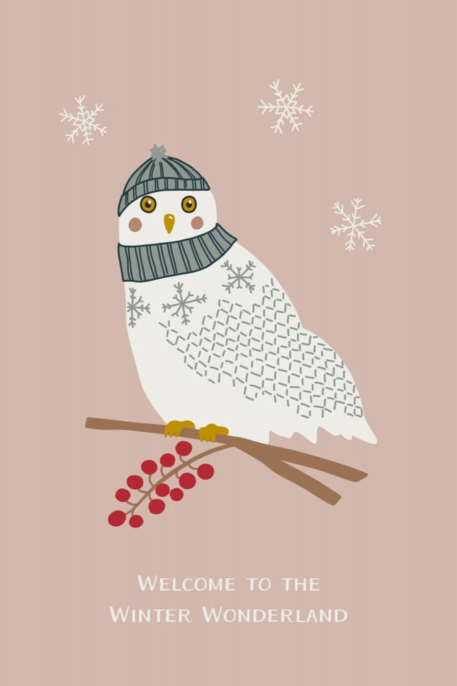 Cozy Winter Owl by Alexandra Weise — canvas wall art