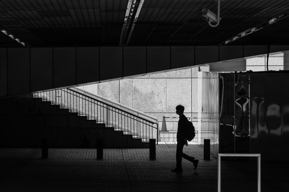 Urban Man Silhouette by Michiko Ôtomo — canvas wall art