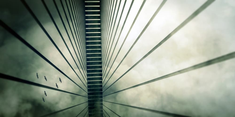 Vertical Cable Bridge by Hamze Dashtrazmi — canvas wall art