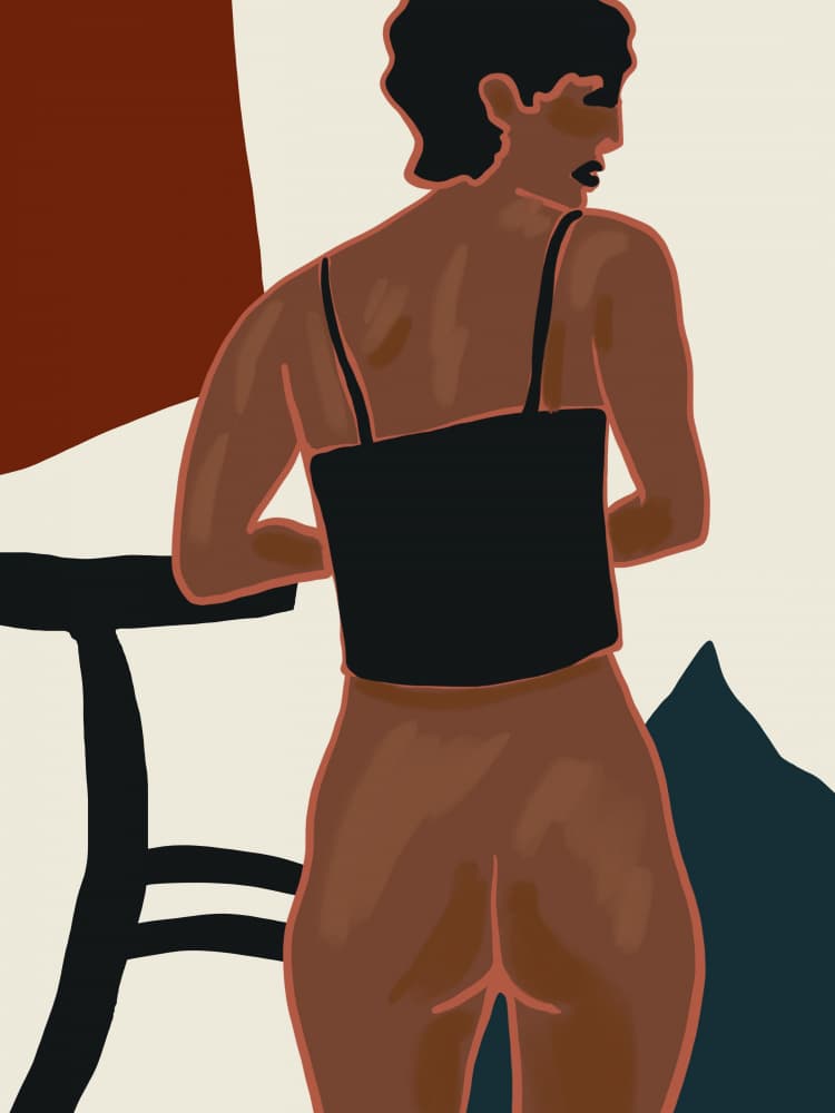 Bare Back Abstract Figure by Little Dean — canvas wall art