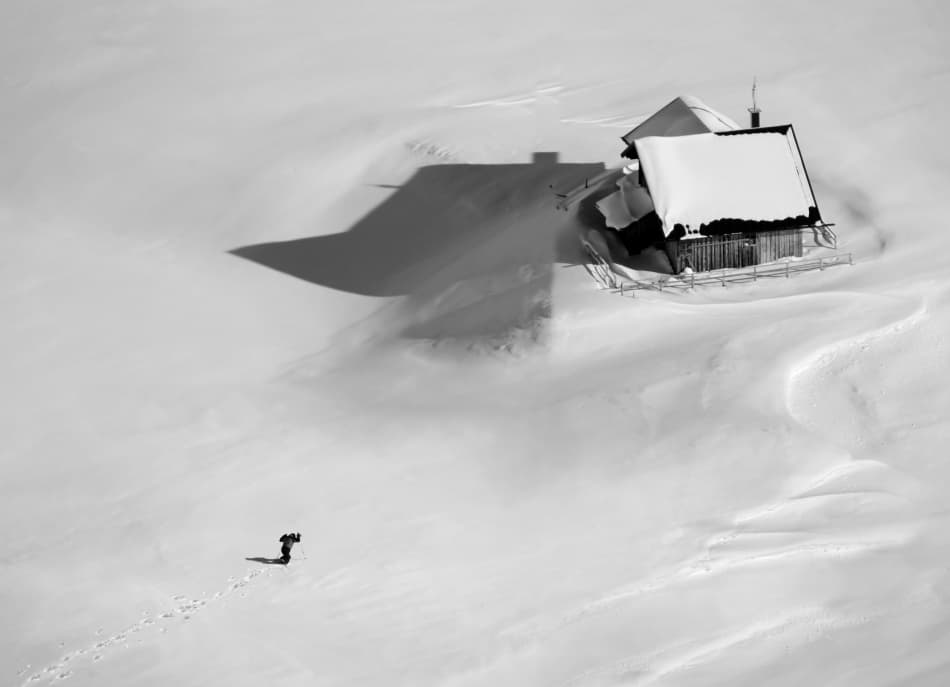 Snowy Cabin Solitude by Peter Svoboda MQEP — canvas wall art
