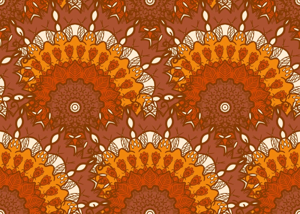 Warm Mandala Pattern by Marika Barsrsind β canvas wall art