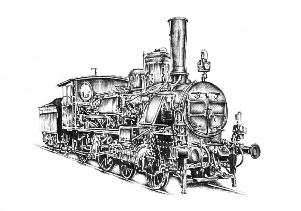Classic Steam Locomotive by Kulik — canvas wall art