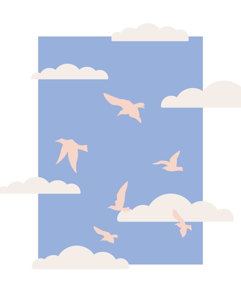 Peaceful Sky With Birds by KsanaKalpa — canvas wall art