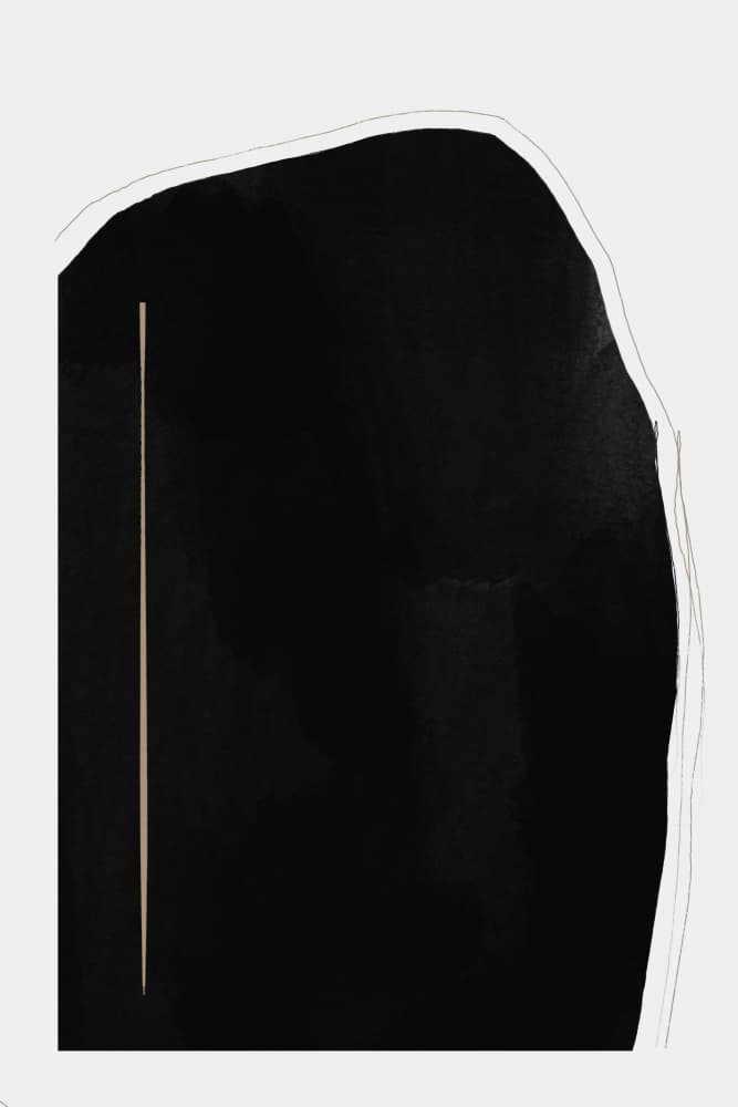 Irregular Black Shape With A Thin Vertical Line by uplusmestudio — canvas wall art