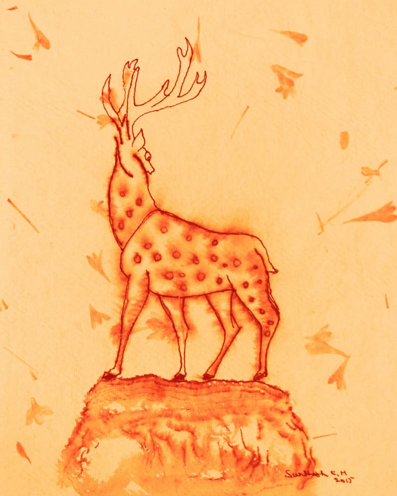 Majestic Spotted Stag by Santhosh ch — canvas wall art