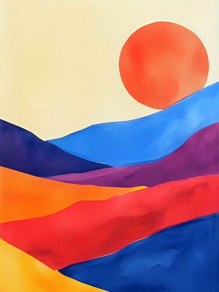 Colorful Desert Sunset by Ohkimiko — canvas wall art